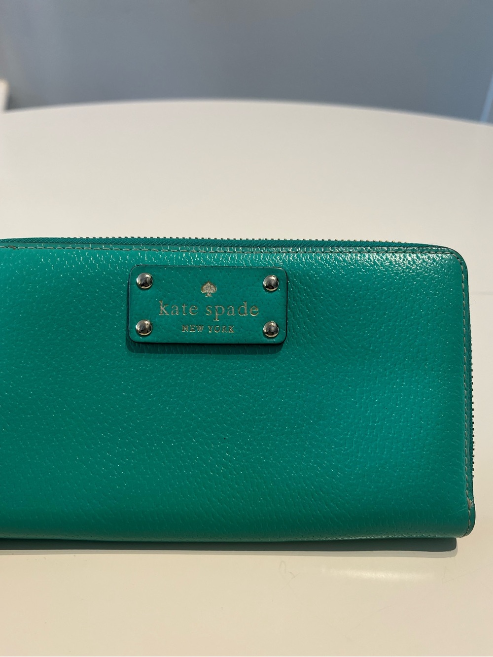 Kate Spade Teal Zip-Around Leather Wallet